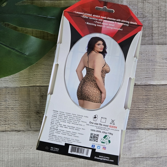 DREAMGIRL | Zip Up Chemise in Fiesty Cheetah sz PLUS - Picture 4 of 7